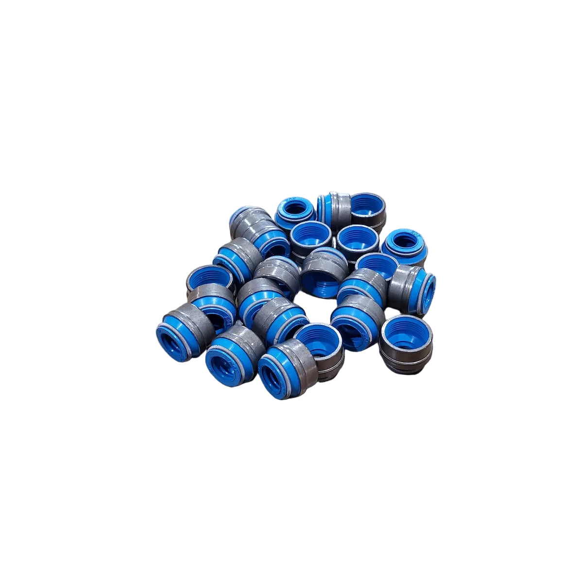 A set of 24 blue performance valve seals by BimmerHeads for BMW M50/M52/S50/S52 engines