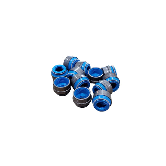 A set of 12 blue performance valve seals from BimmerHeads for a BMW M20 engine.