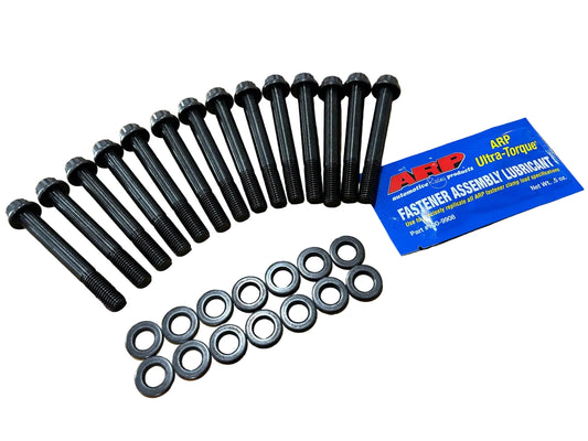 A set of ARP high-strength crankshaft main cap bolts for BMW M20, S50, and S52 engines.