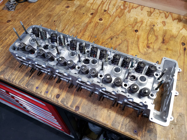 BimmerHeads built BMW S38 M5 cylinder head.