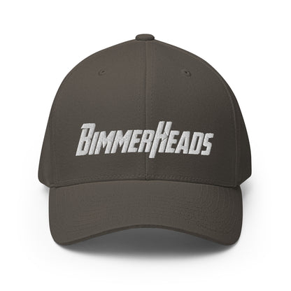 BimmerHeads Flexfit hat in gray front view