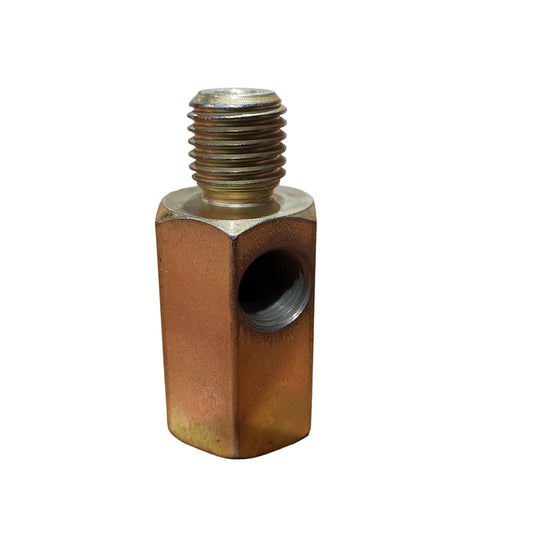 Oil pressure adapter fitting for BMW M10 engines. Works for turbo oil feed lines or gauges.