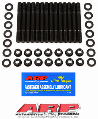 A set of ARP crankshaft main studs for BMW M20 engines, displayed with washers and the brand's Ultra-Torque lubricant.